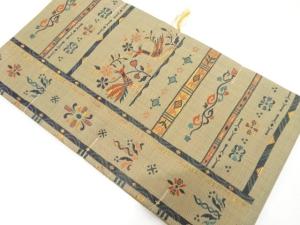未使用品　花鳥更紗模様織り出し　袋帯
